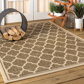 Trebol Moroccan Trellis Textured Weave Indoor/outdoor Area Rug